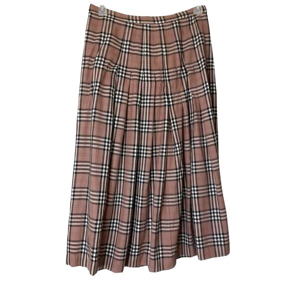 Vintage Pendleton Plaid Pleated Wool Maxi Skirt Size 14 READ AS IS - Picture 1 of 6
